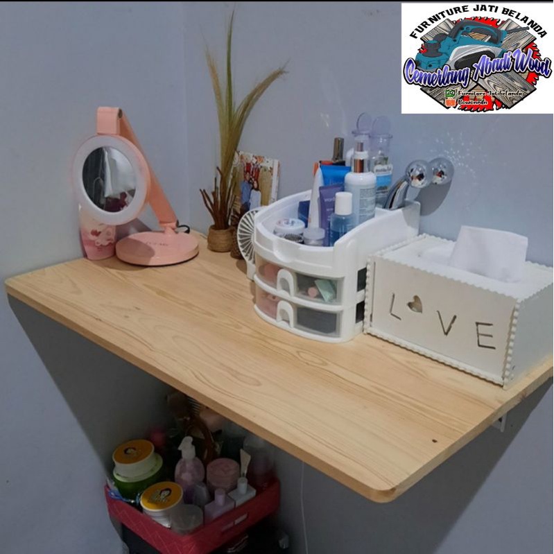 Meja lipat dinding kayu jati belanda