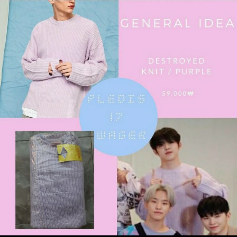 [Ready Stock] General Idea s.coups seventeen sweater ungu original