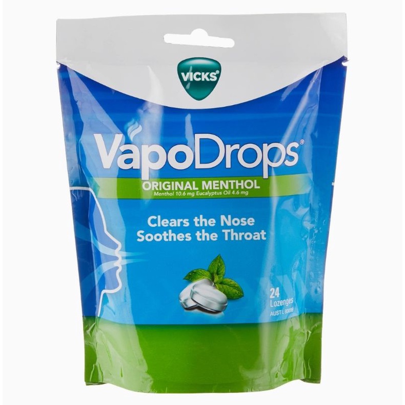 Vicks VapoDrops Original Menthol 24 Lozenges