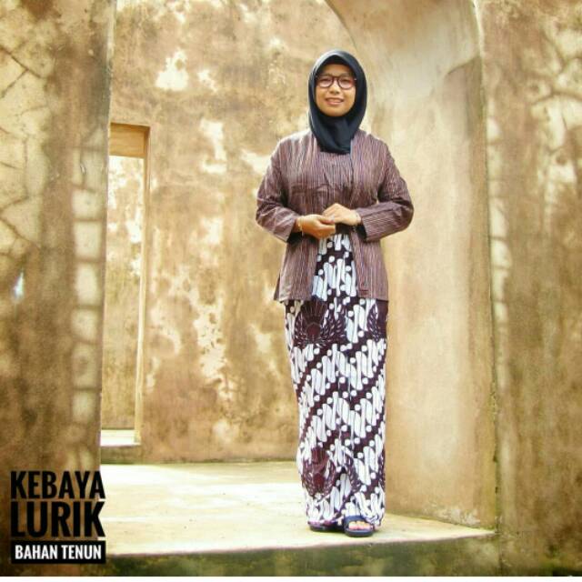 STELAN KEBAYA LURIK WARNA COKLAT