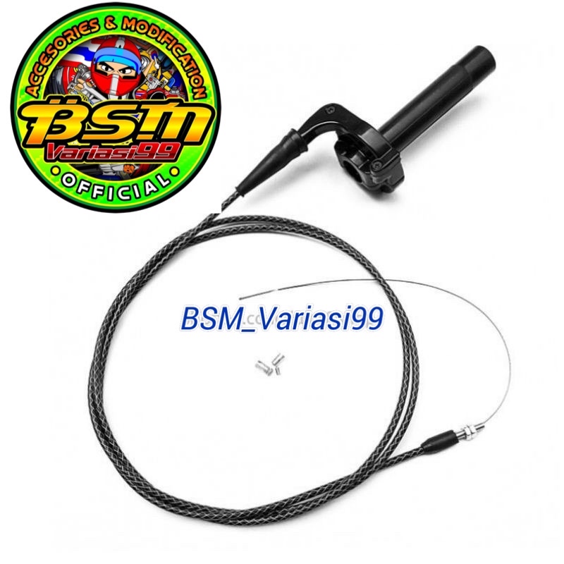 Gas spontan yamaha yz plus kabel serat carbon 190cm beat mio nouvo scoopu vario fino xeon dll