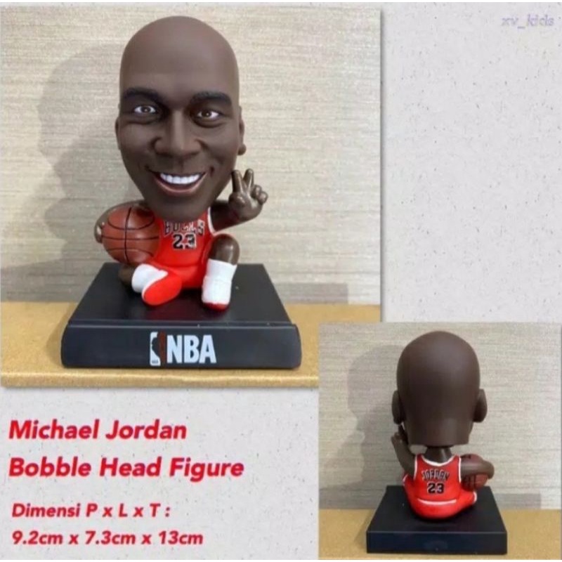 Miniatur Pajangan Koleksi Figure Pemain Basket Ball NBA Michael Jordan Bobble Head Chicago Bulls 23 Kolektor Dashboard Mobil Legend NBA Bisa Buat Kado Hadiah Unik Lucu dan Menarik