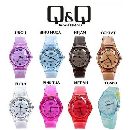 Jam Tangan Q&Q Jelly Angka Rubber Transparant Transparan bening Karet jam tangan murah // QQ QQ001
