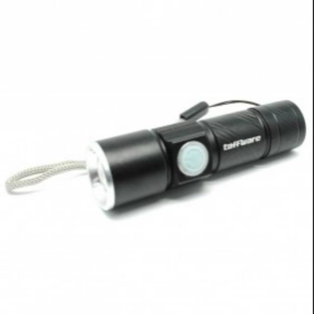 TaffLED Senter LED Mini USB Rechargeable Q5 LED 2000 Lumens Black Grab Medan