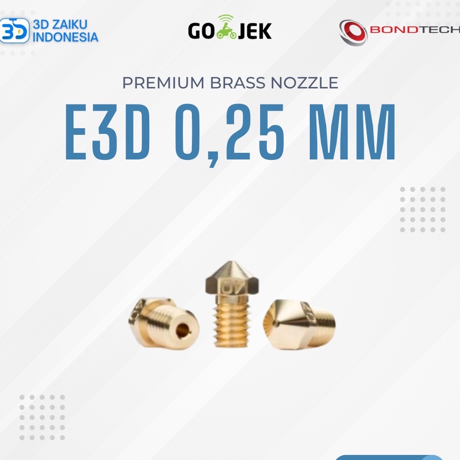 Original Bondtech E3D Premium Brass Nozzle 0,25 mm