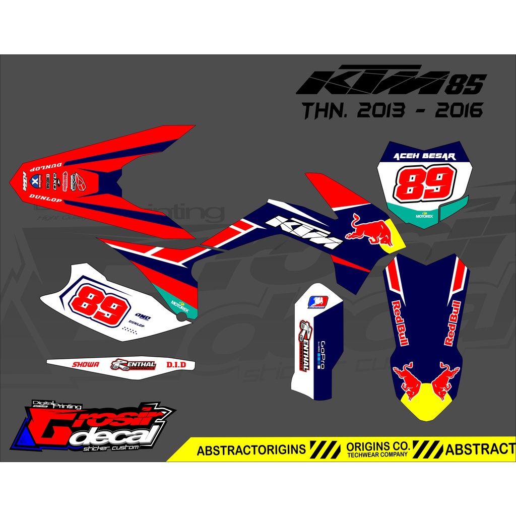 DECAL KTM 85 2013 - 2016 DEKAL KTM 85 2013 - 2016 FULLBODY