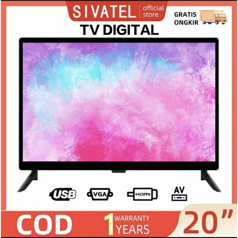 NEW PROMO - TV DIGITAL LED 20 INCH FULL HD SUPPORT HDMI-USB-VGA-DC