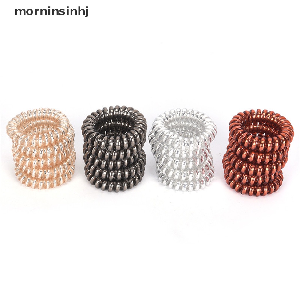 Mornin 1pc / 5pcs Ikat Rambut Spiral Elastis Untuk Wanita