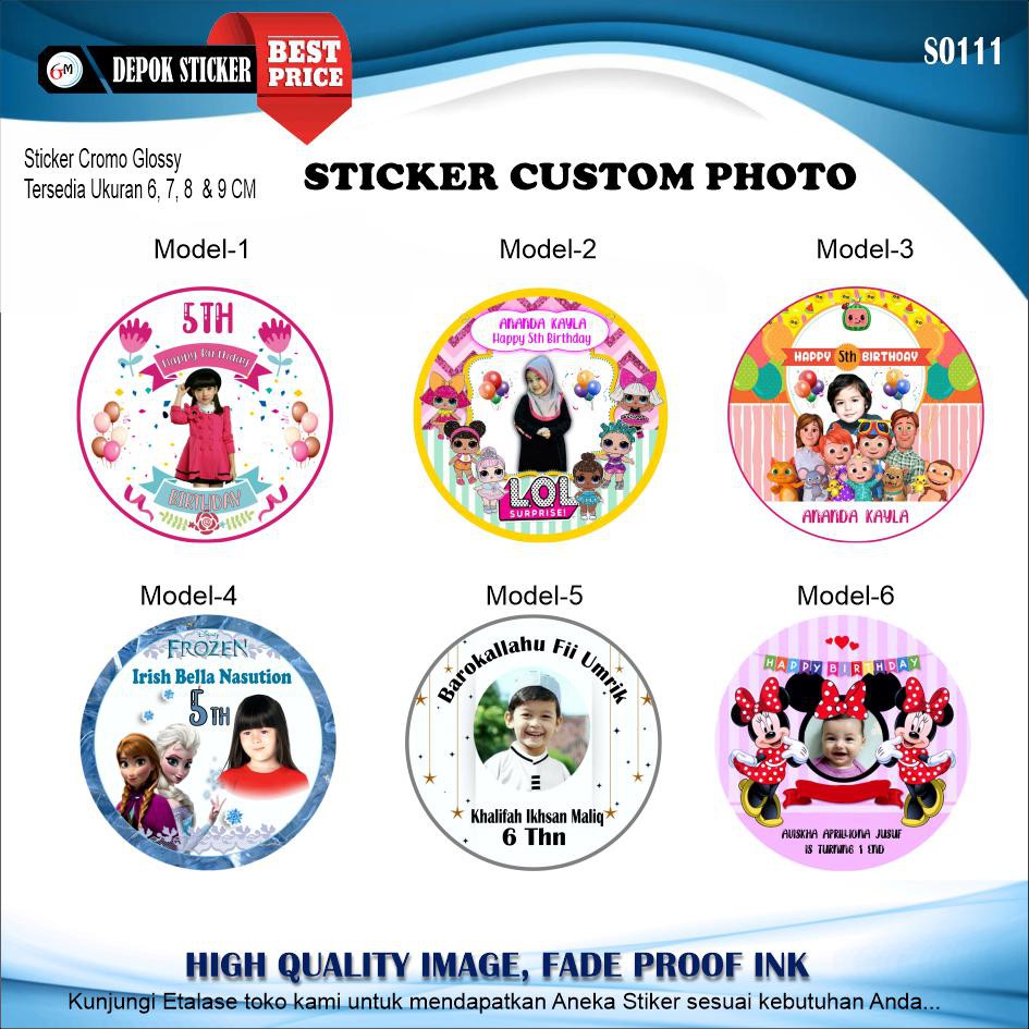 

Stiker ULANG TAHUN ANAK custom PHOTO