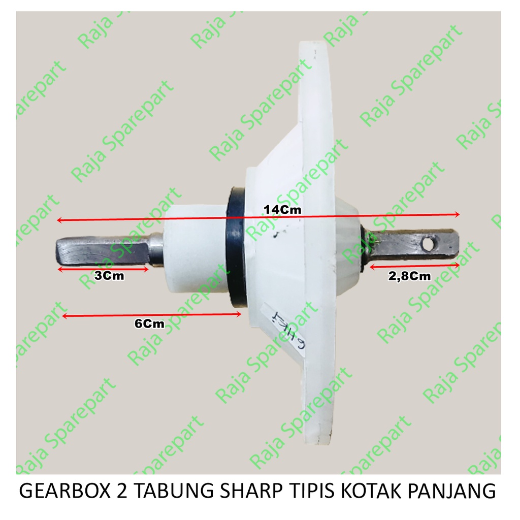 Gearbox Mesin Cuci 2 Tabung Sharp Tipis Kotak Panjang GB15 GHKJ