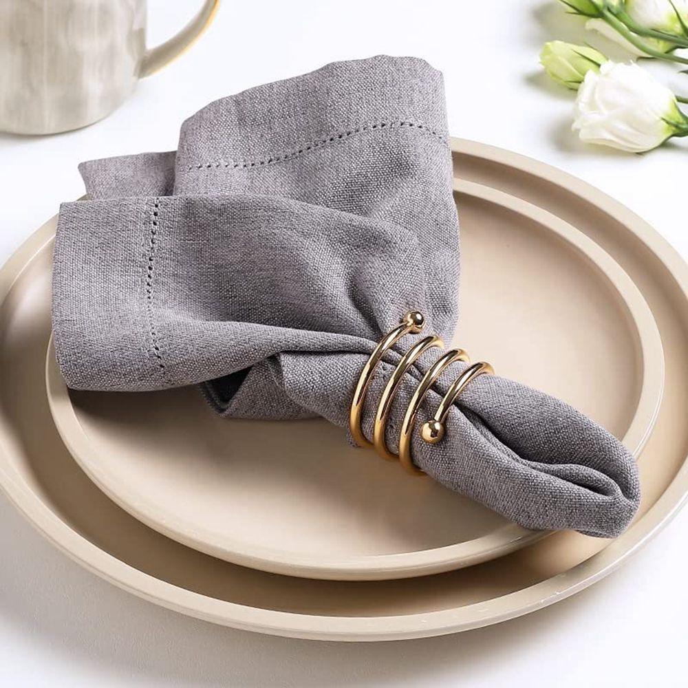 Wonder Napkin Rings Warna Kuning Emas Dekorasi Meja Metal Napkin Holders Buckle