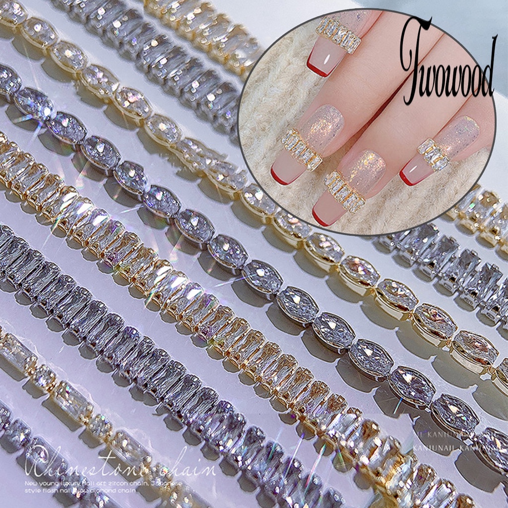 Perhiasan Rantai Zircon 3D Tahan Pudar Untuk Dekorasi Nail Art