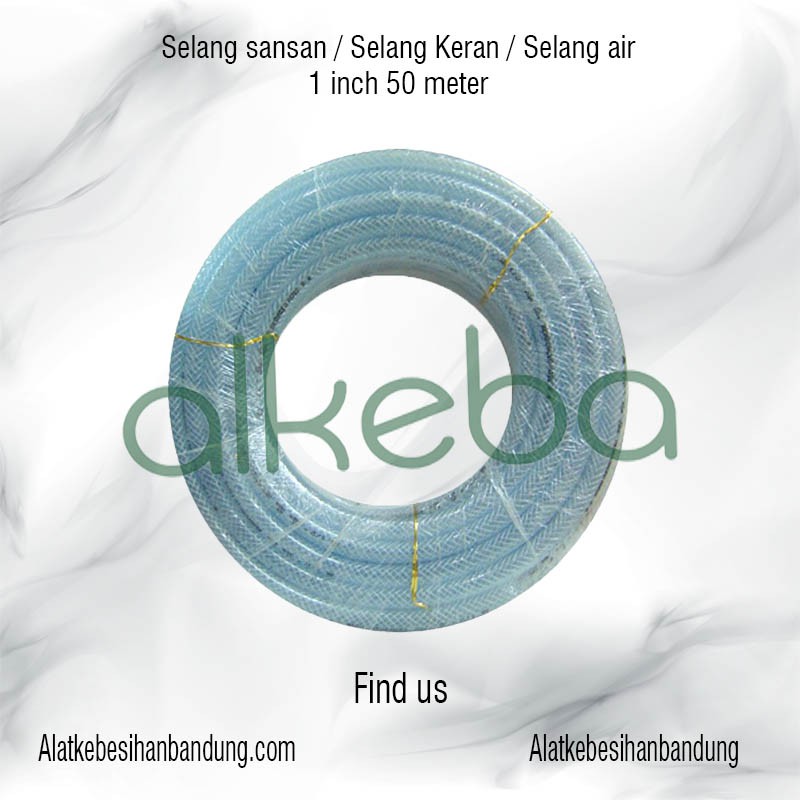 Selang air san san serat Benang anti geleng ukuran 1 inch harga per roll panjang 50 meter