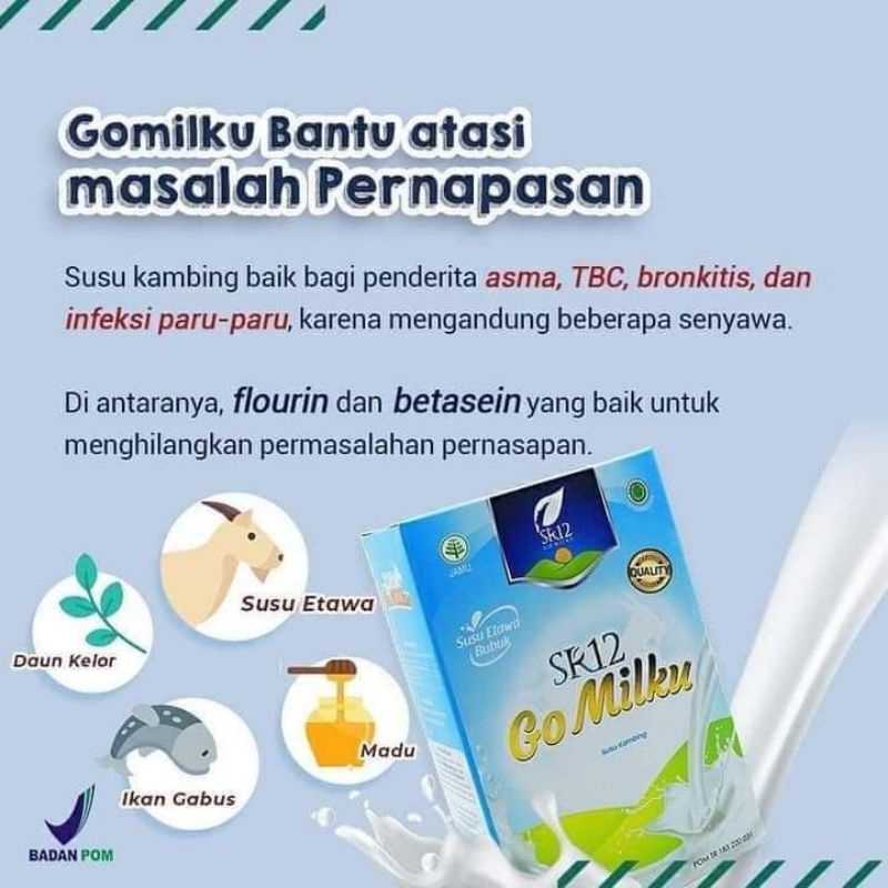 SR12 Go Milku Premium - Susu Kambing Etawa Bubuk - Obat Asma - TBC - Paru Paru