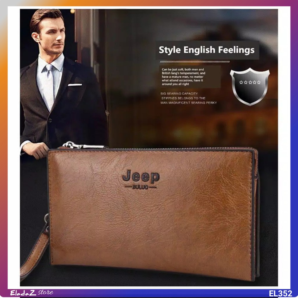EL352 DOMPET PANJANG PRIA IMPORT Jeep Buluo Wallet Zipper 1619 CLUTCH ORIGINAL MURAH COWOK ELADAZ