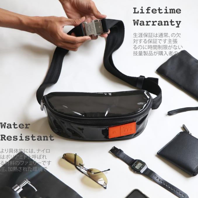 -SIAP KIRIM- TFG TAS SELEMPANG JOGGER BAG 503 GLASSY BLACK