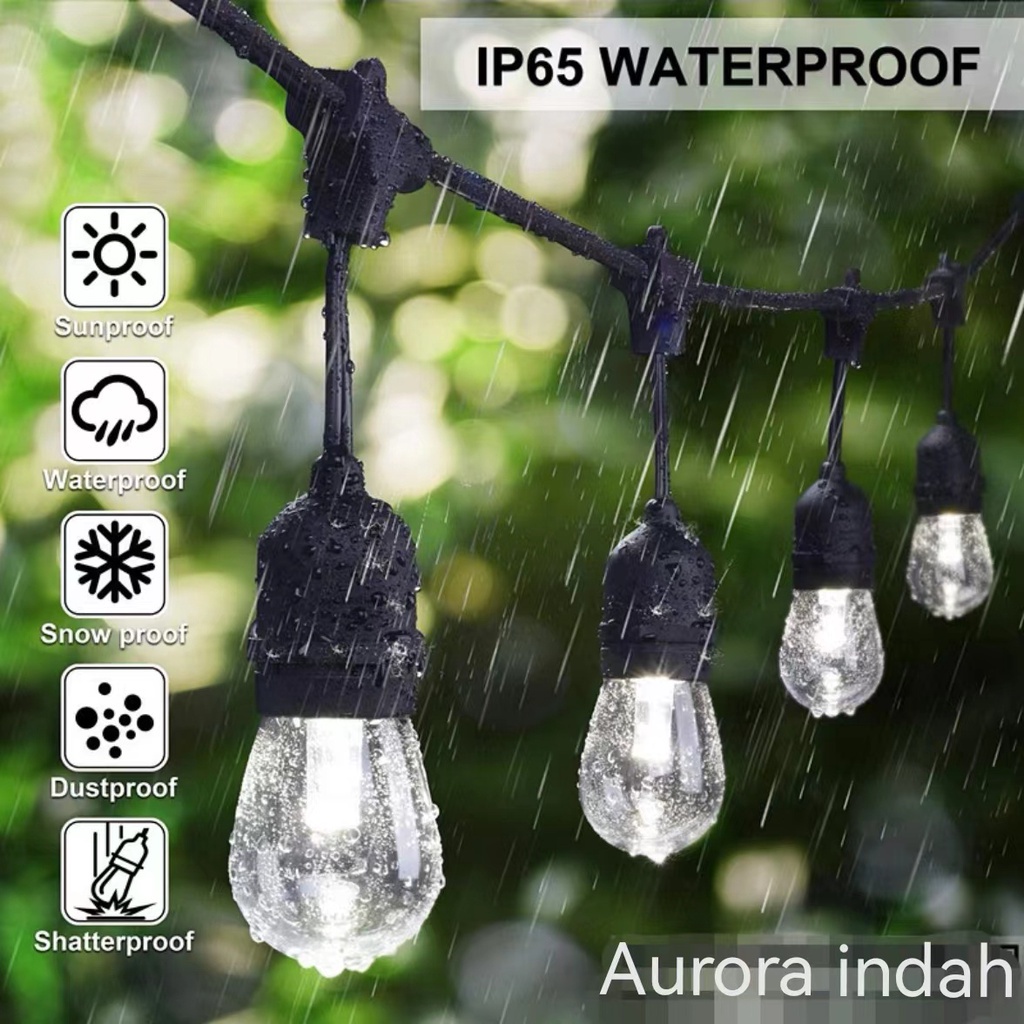 KABEL FITTING LAMPU GANTUNG E27 10 METER 10 FITTING OUTDOOR TAMAN WATERPROOF
