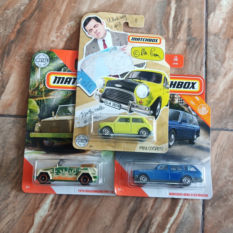 MATCHBOX PROMO PAKET 3 PCS MINI COOPER MR BEAN MERCEDES S123 VW 181