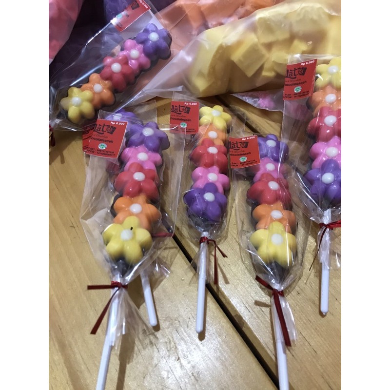 

coklat lolipop bunga panjang