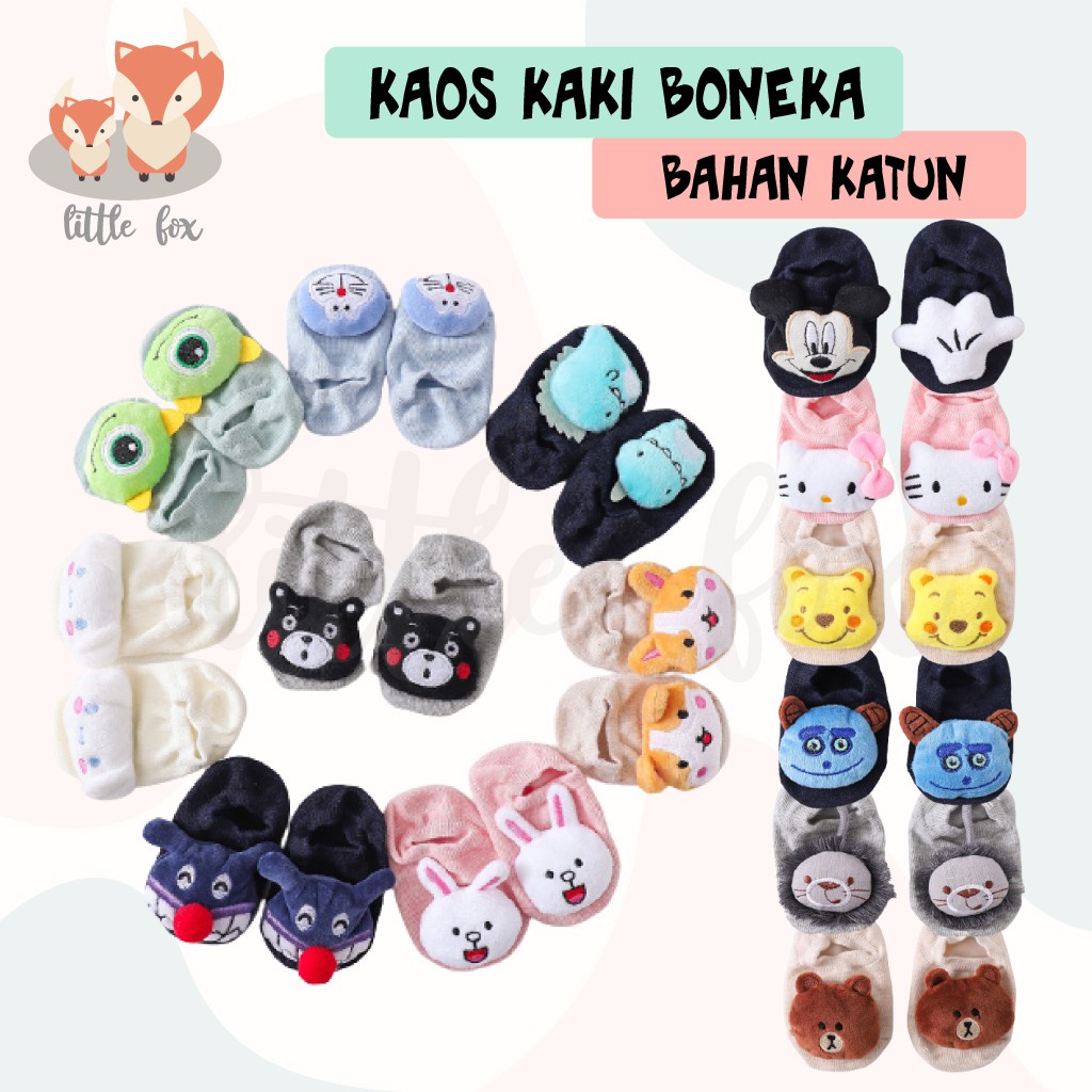 Kaos Kaki Bayi Boneka Karakter 3D Anti Slip Sepatu Anak Lucu Kaos Kaki Baby Sock