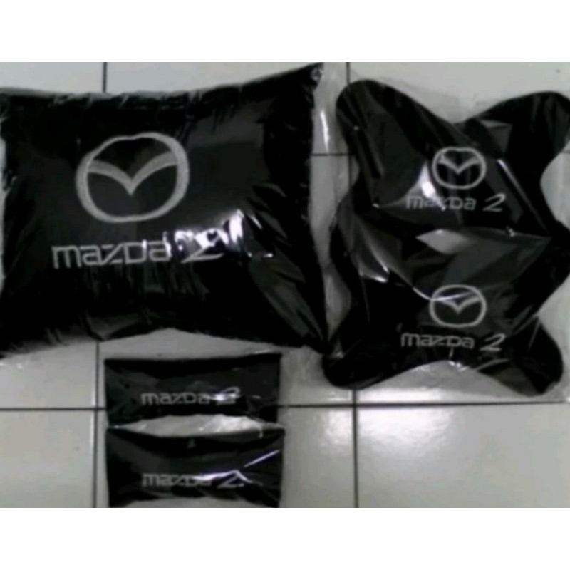 bantal mobil mazda 2 aksesoris interior carset 3in1