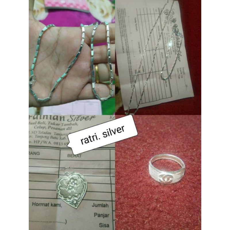 1 Set Perhiasan Perak Motif Padi