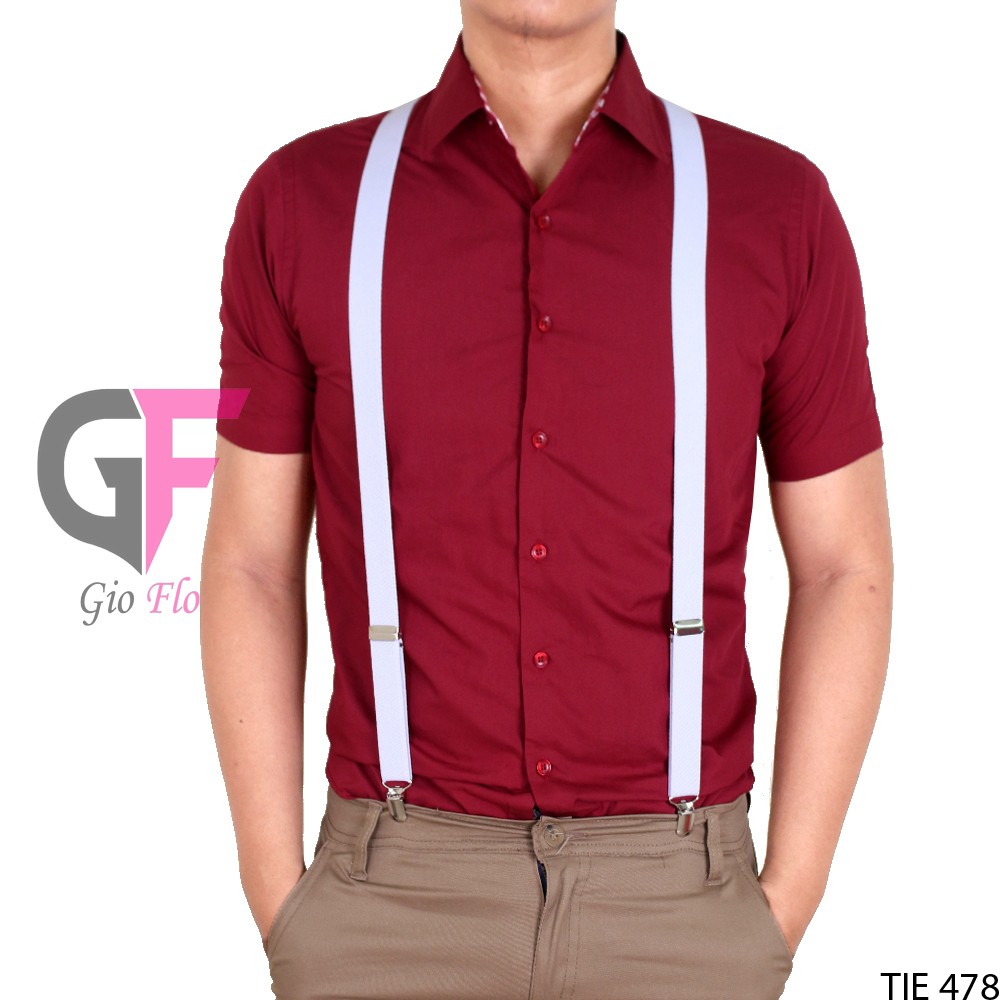 GIOFLO Aksesoris Fashion Dasi Suspender Pria White / TIE 478