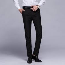 Celana Formal Pria Dewasa Slimfit Bahan Kain Teflon Warna Hitam Kerja