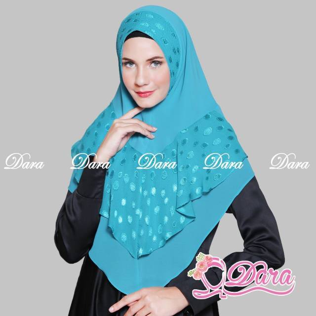 Hijab Jilbab Kerudung Instan Khimar Rubiah Motif Oval Terbaru by Dara