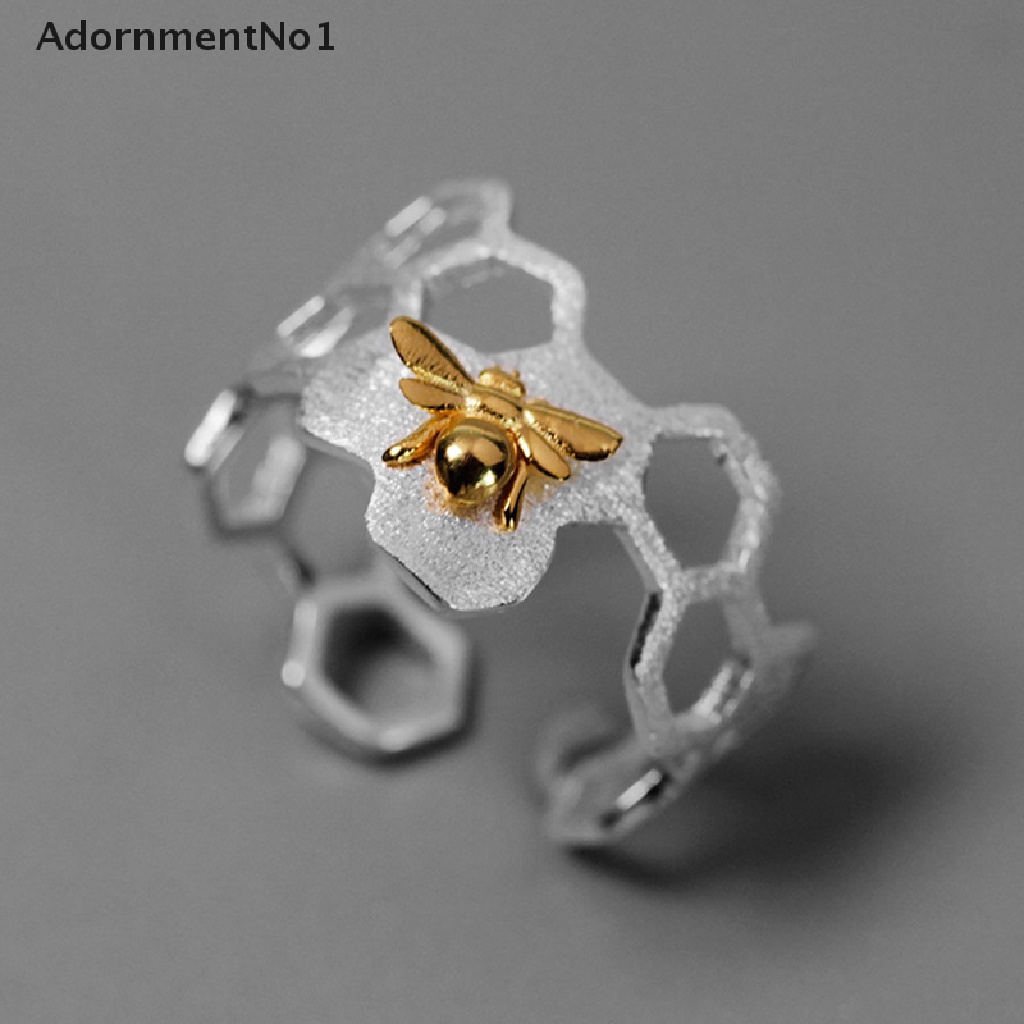 (AdornmentNo1) Cincin Terbuka Motif Sarang Lebah Aksen Hollow Untuk Perhiasan Wanita