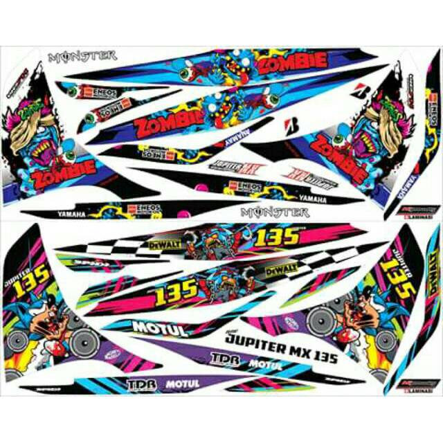 Striping Stiker Variasi Motor Yamaha New Jupiter Mx 135 Shopee