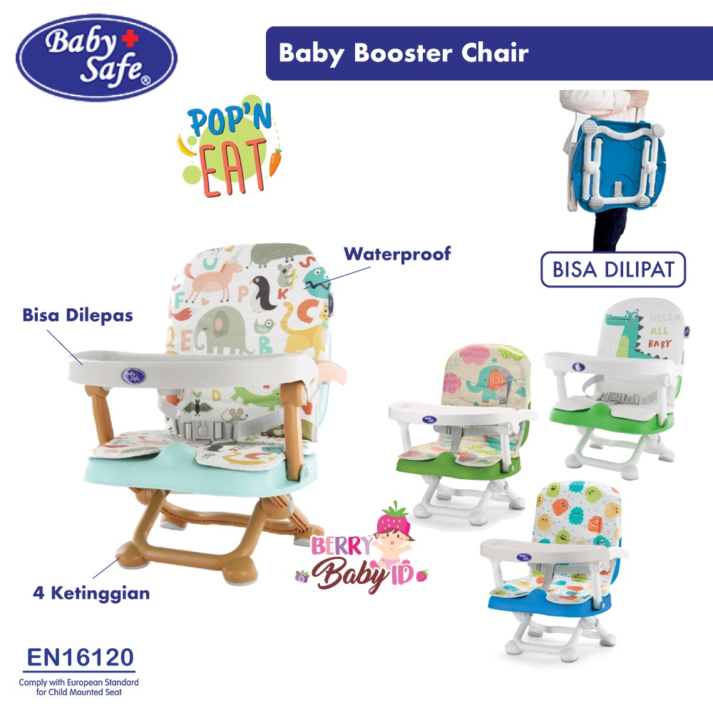 Baby Safe Pop n Eat Baby Booster Seat Kursi Makan Bayi BO02 BBS059 Berry Mart