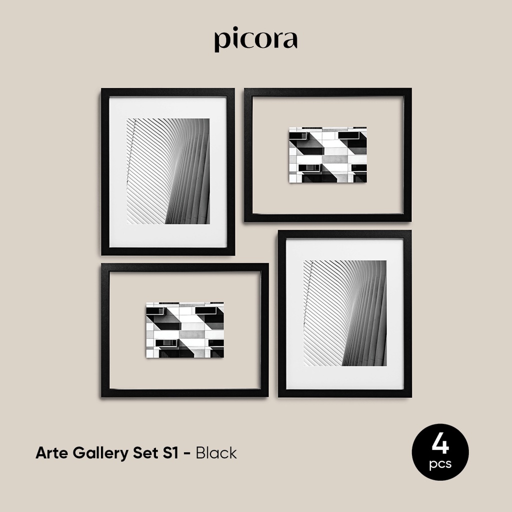 PICORA ARTE Gallery Set S1-Frame Pigura Bingkai Foto Dinding-4pcs