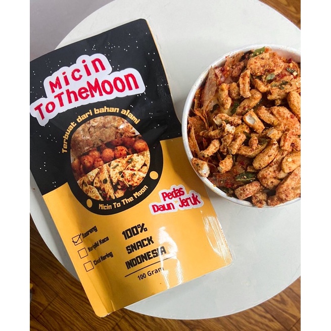 

Basreng Baso goreng Micin To The Moon pedas daun jeruk