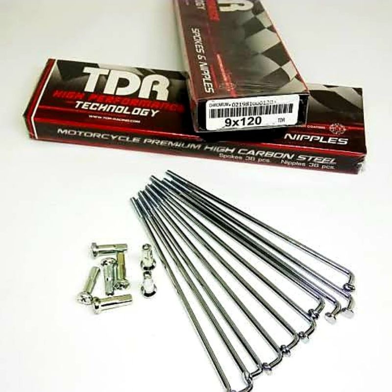 Jari-Jari TDR Ruji TDR Crome Chrome Spoke and Nipples Ori Orijinal Original Murah