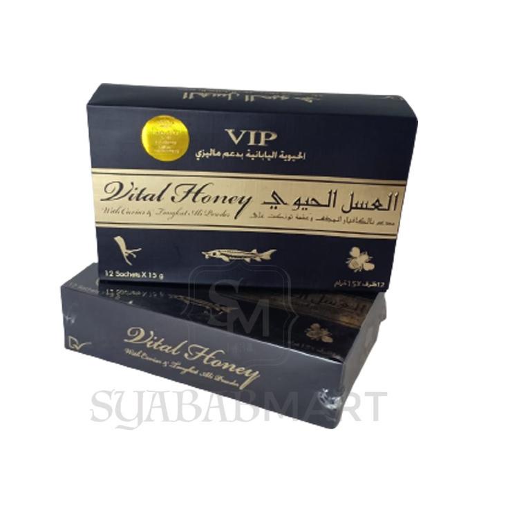 

[PROMO Z0081] Vital Honey Vip 1 Box Isi 12 With Caviar Tongkat Ali Bukan Etumax || Madu Sehat Pria |