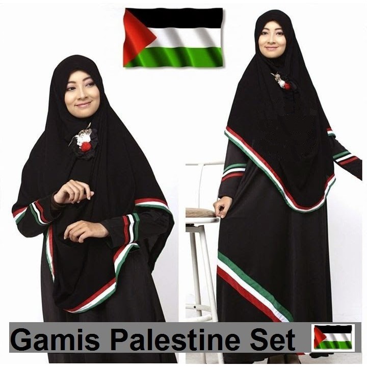 Gamis Palestina Khimar Palestina Palestine Baju Muslim Wanita Palestina