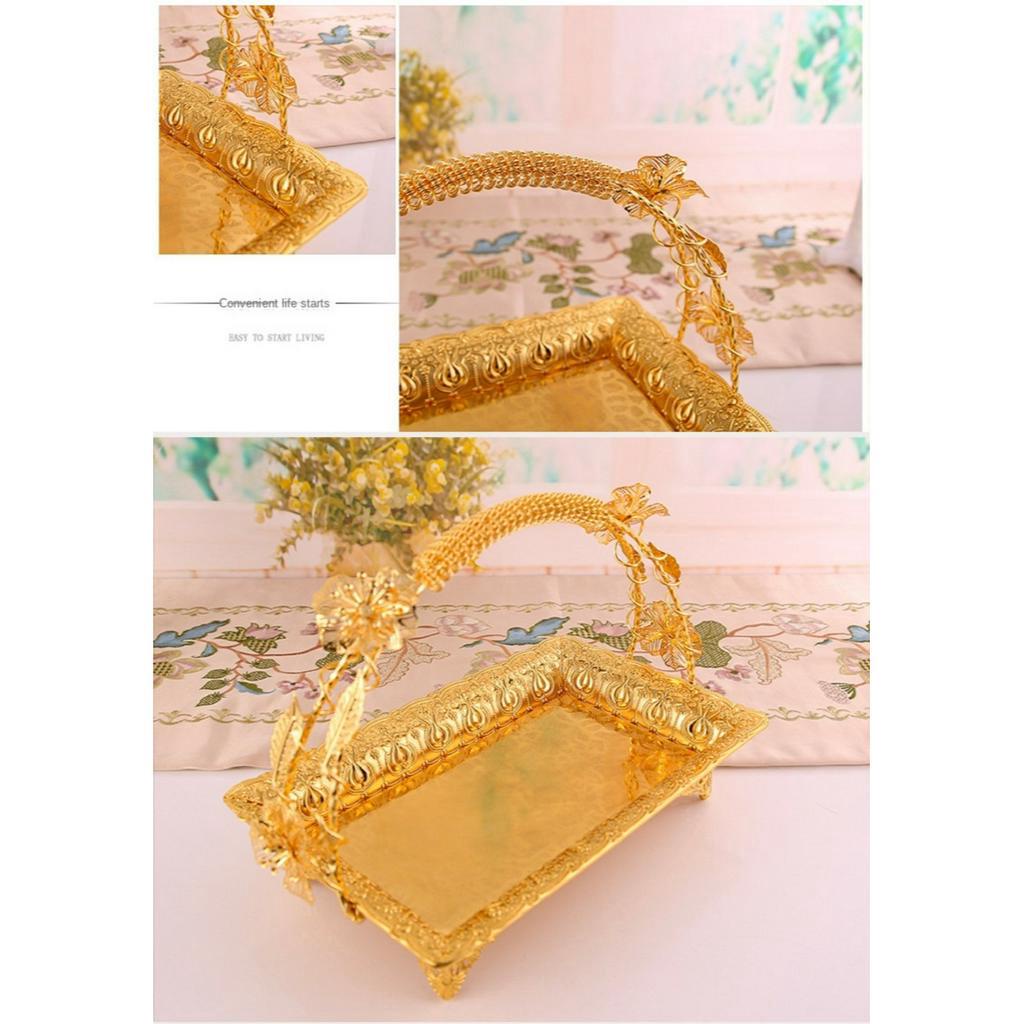 Mi.more Emas Nampan 30CM Snack Basket / Golden Serving Tray / Cupcake Tray Dessert Tray / Dekorasi Home