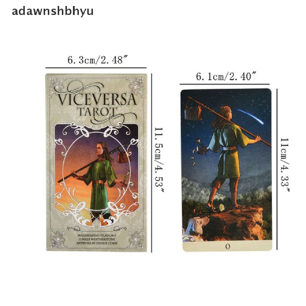 Adawnshbhyu 78pcs Vice Versa Tarot Kit Tarot Cards Oracle Deck Permainan Papan Pesta Keluarga