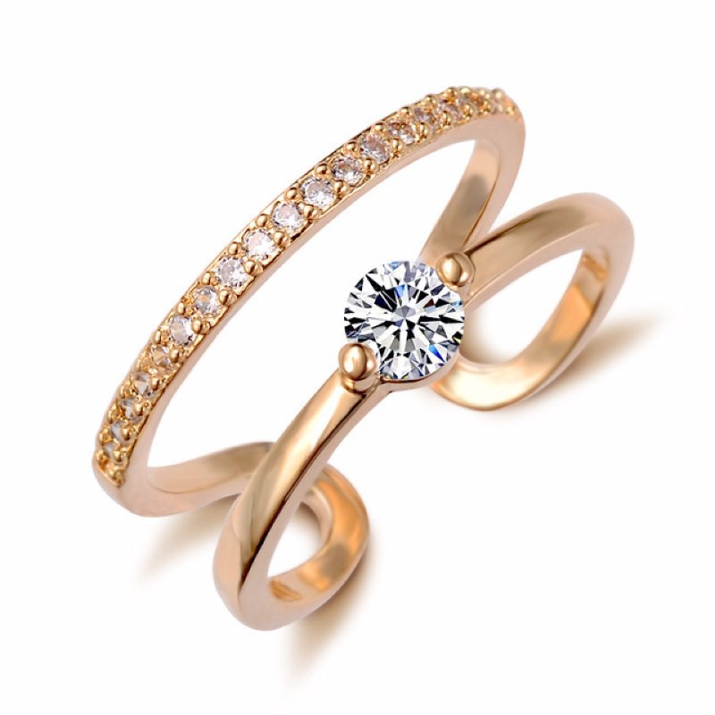 READY MAKASSAR Cincin Emas Wanita Imitasi / Cincin Wanita Model Terbaru Cincin Permata Kristal