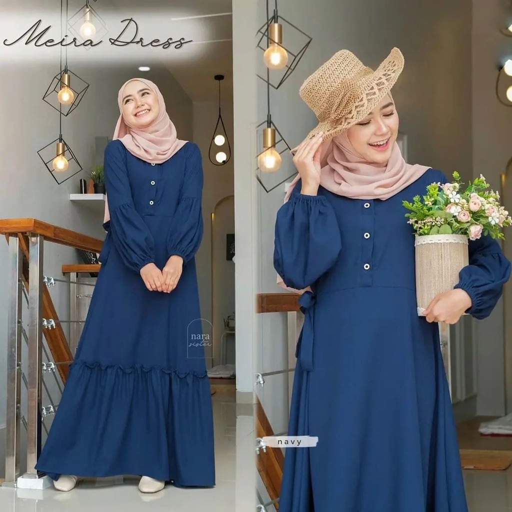 MEIRA MAXI BL KATUN RAYON OVERSIZE KANCING HIDUP BUSUI + TALI PINGGANG Gamis Wanita Gamis Wanita Terbaru 2022