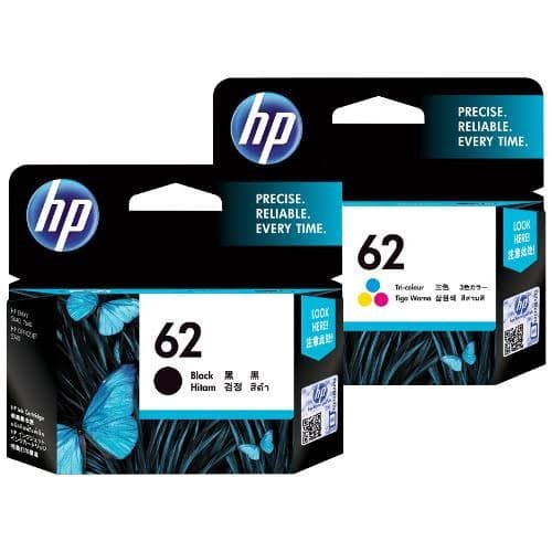 Paket Tinta HP 62 Black + Color Original