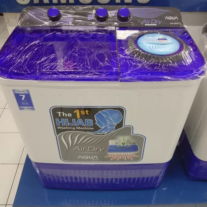 AQUA Mesin Cuci 2 Tabung 9 Kg Hijab Mode QW-950XT Twin Tube 950XT