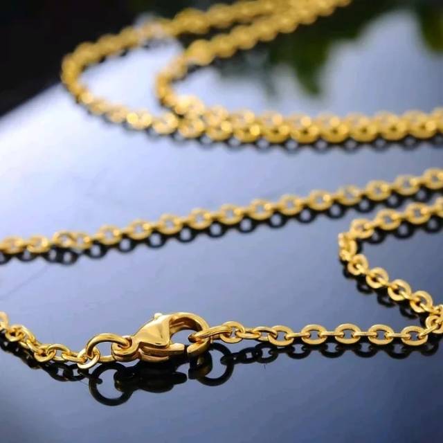 Kalung titanium gold rantai
