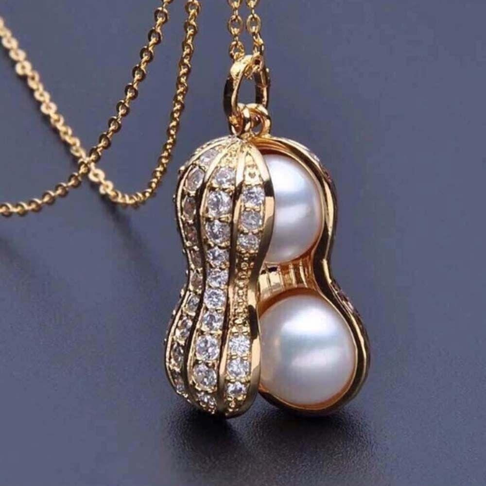 Needway Peanut Pearls Lady Girl Pearl Women Gift Necklaces Kalung Mengkilap Wanita Lucu