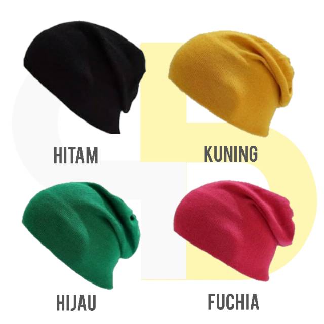 Kupluk Beanie Polos Bahan Spandek Pria dan Wanita