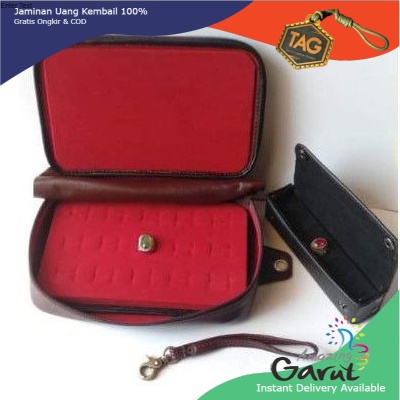 TERMURAH....  Tas Batu Akik kulit asli 18 Slot Tanam berkualitas untuk batu bacan, pancawarna, hijau