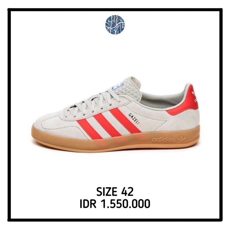 Adidas Gazelle Indoor Grey Red CW Najwa Shihab