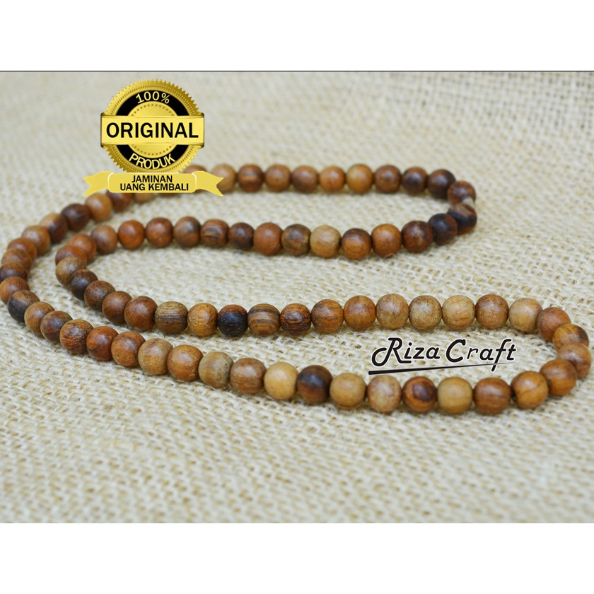 Kalung Kayu Etnik Gaharu Asli jenis Buaya Super King Wangi Grade A Kalimantan 8 mm Unik by Riza Craf