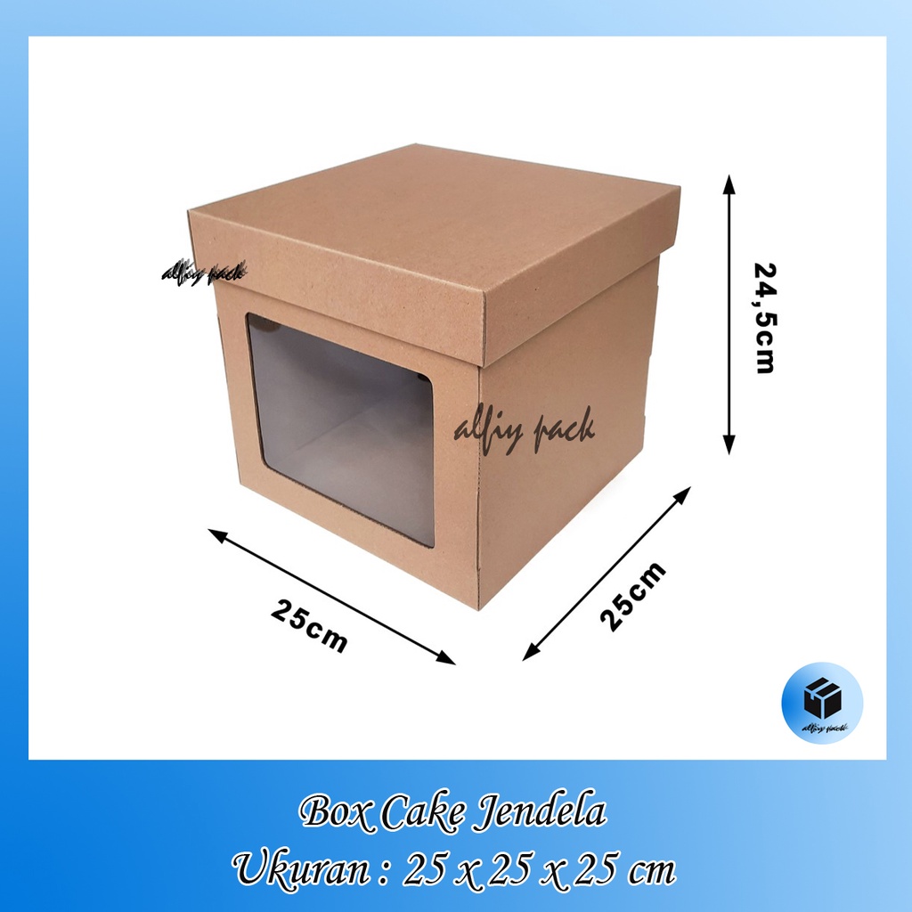 

1pack isi 10pcs BOX CAKE CORRUGATED WINDOW JENDELA MIKA UKURAN 25x25x25 CM KOTAK KUE HAMPERS DUS PACKAGING BOLU PUDING BIRTHDAY TART
